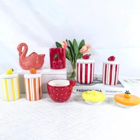 نگهدارنده شمع سرامیکی گل و میوه شکل نگهدارنده شمع سرامیکی گل و میوه شکل