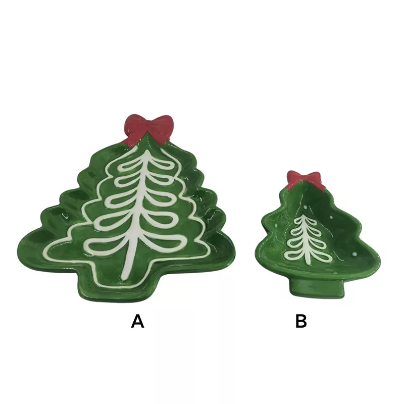 هدیه تعطیلات نقاشی شده با دست بشقاب درخت کریسمس