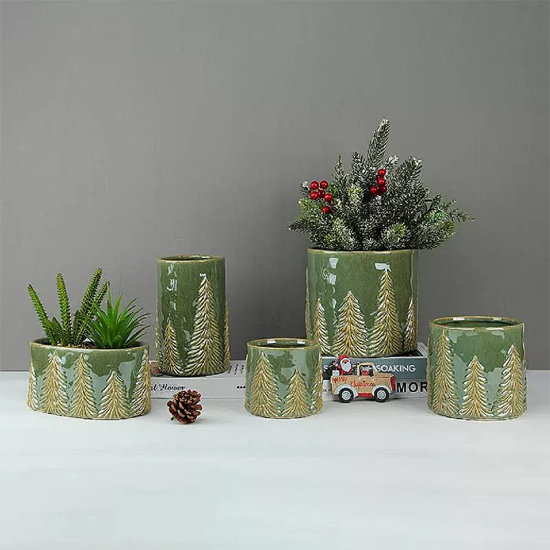 گلدان کاج کریسمس برجسته