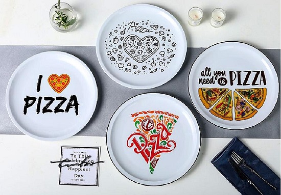 Pizza Themed Ceramic Plate Set