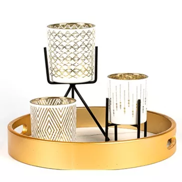 نگهدارنده شمع شیشه ای الگوی لوکس