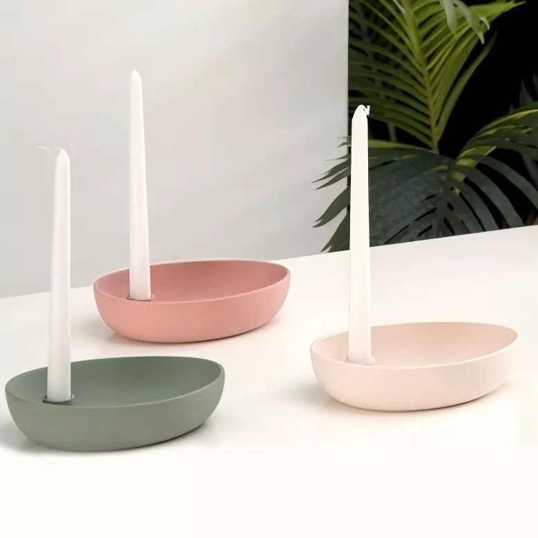 شمع گیر سرامیکی بیضی مدرن شمع گیر سرامیکی بیضی مدرن